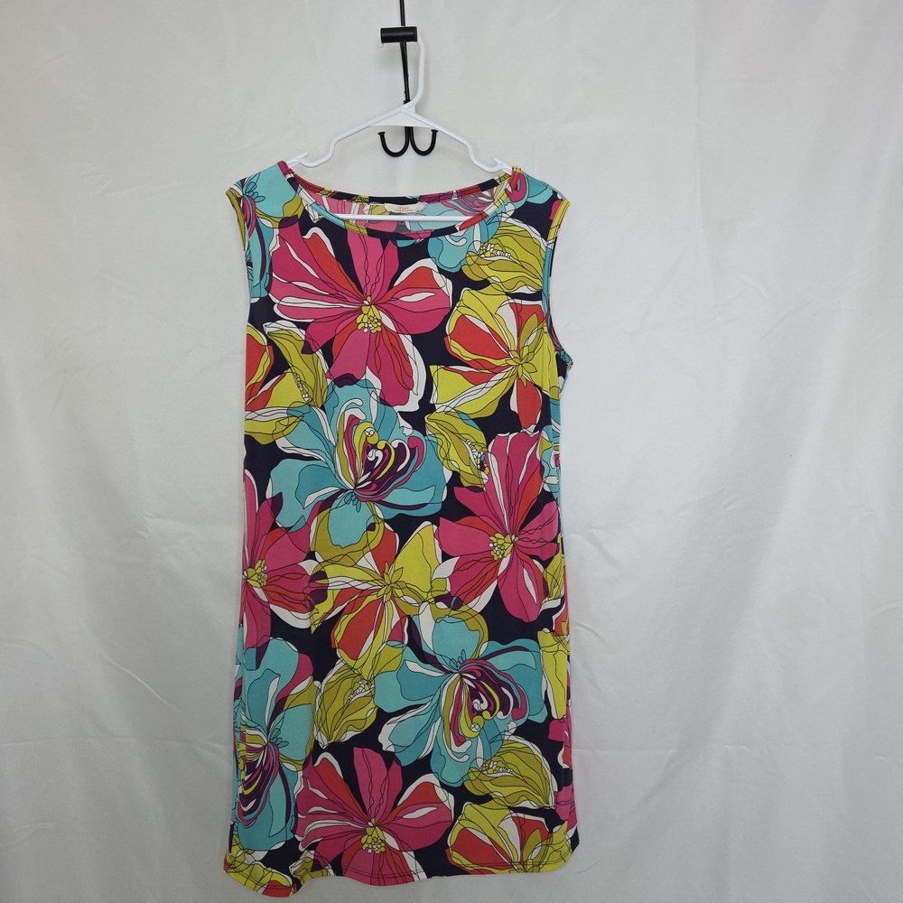Trina Turk Sleeveless Floral Shift Dress in Vibrant Multi Womens Large #47 - Picture 2 of 6